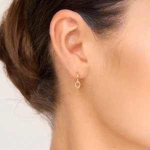 Creolen ETERNAL TOUCH, Diamanten, 14 Karat Gelbgold-LEAF Sale