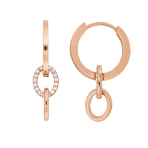 Creolen ETERNAL TOUCH, Diamanten, 14 Karat Rosegold-LEAF New
