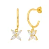 Creolen Flower, 18 K Gelbgold vergoldet-LEAF Best
