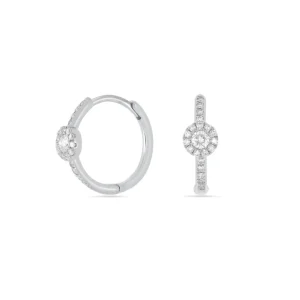 Creolen Pave II, 14 Karat-LEAF New