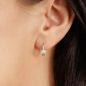 Creolen Pave II, 14 Karat-LEAF New