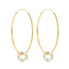 Creolen Zirkonia Flower, 18 K Gelbgold vergoldet-LEAF Clearance