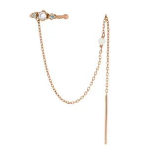 Earcandy, Mondstein/Blauer Topaz, 18 K Rosegold vergoldet-LEAF Clearance