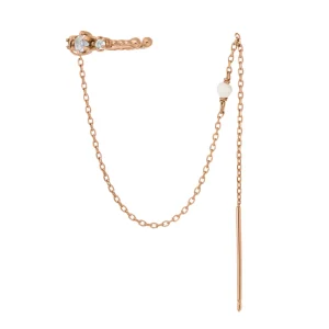 Earcandy, Mondstein/Blauer Topaz, 18 K Rosegold vergoldet-LEAF Clearance