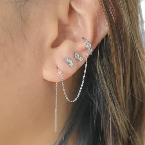 Earcandy, Mondstein/Blauer Topaz, 925 Sterlingsilber-LEAF Discount
