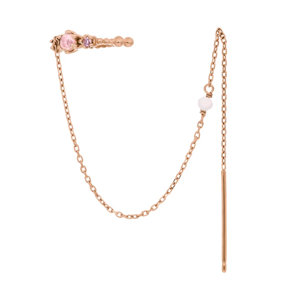 earcandy_rosenquarzamethy_2-1.webp Earcandy, Rosenquarz/Amethyst, 18 K Rosegold vergoldet-LEAF Outlet