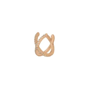 Earcuff Cross CZ, 18 K Rosegold vergoldet-LEAF Clearance