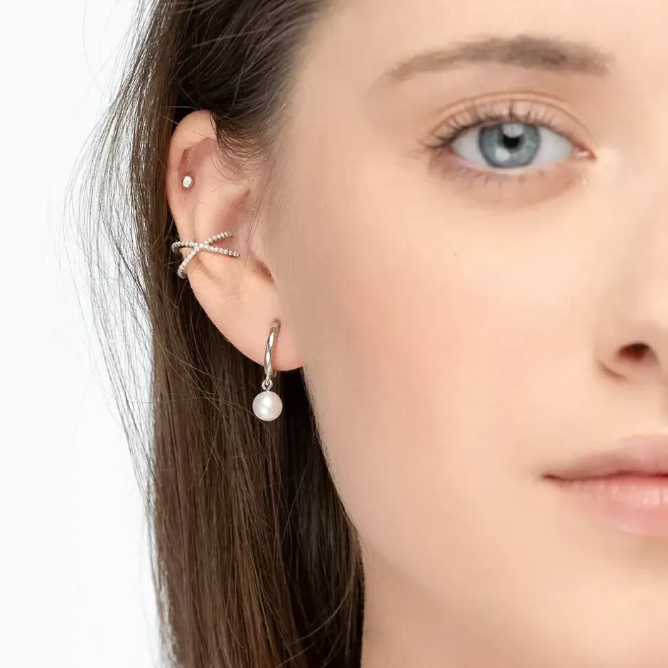 earcuff_cross_cz__sterlin_3.webp Earcuff Cross CZ, 925 Sterlingsilber, rhodiniert-LEAF Hot