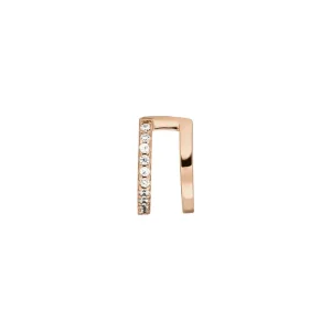 Earcuff Double Line, Zirkonia, 18 K Rosegold vergoldet-LEAF Fashion