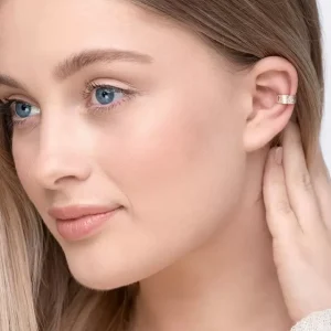 Earcuff Matt, 4mm, 18 K Rosegold vergoldet-LEAF Fashion