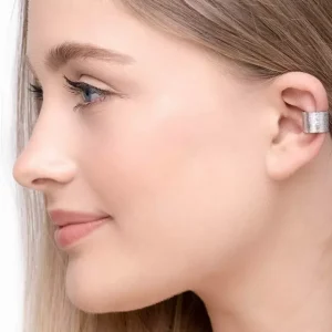 Earcuff Matt, 10mm, 18 K Rosegold vergoldet-LEAF New