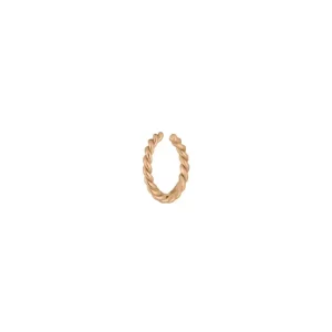 Earcuff Rope, 10 mm, 18 K Rosegold vergoldet-LEAF Fashion