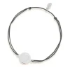 Freundschaftsarmband Disc HEART, 14 Karat Weißgold-LEAF Fashion