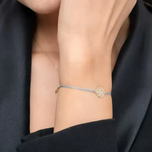 Freundschaftsarmband Disc CLOVER, 14 Karat Gelbgold-LEAF Clearance