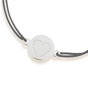 Freundschaftsarmband Disc HEART, 14 Karat Weißgold-LEAF Fashion