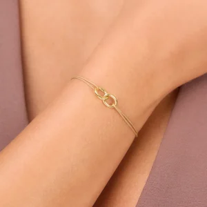 Freundschaftsarmband ETERNAL TOUCH, big, 14 Karat Gelbgold-LEAF Sale