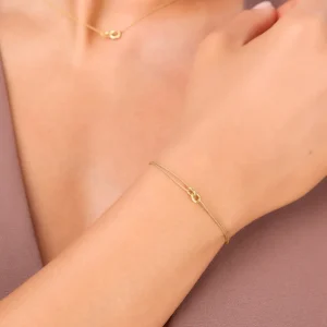 Freundschaftsarmband ETERNAL TOUCH, 14 Karat Gelbgold-LEAF Fashion