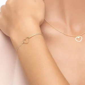 Freundschaftsarmband GENTLE HEART, 14 Karat Gelbgold-LEAF Sale