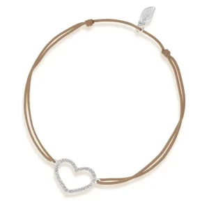 Freundschaftsarmband Herz mit Diamanten, 18 Karat Weißgold-LEAF Discount