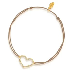 Freundschaftsarmband Herz mit Diamanten, 18 Karat Gelbgold-LEAF Fashion