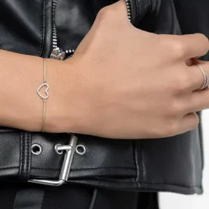 Freundschaftsarmband Herz mit Diamanten, 18 Karat Weißgold-LEAF Discount