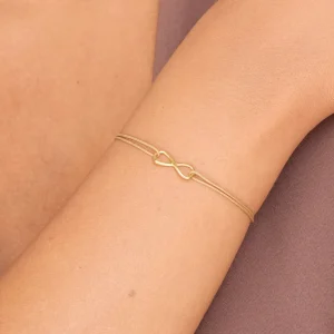 Freundschaftsarmband INFINITY, 14 Karat Gelbgold-LEAF Outlet