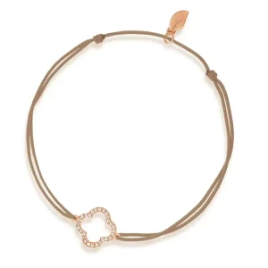 Freundschaftsarmband Kleeblatt mit Diamanten, 18 Karat Rosegold-LEAF Sale