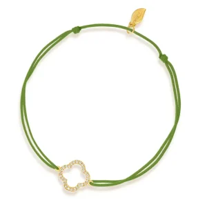 Freundschaftsarmband Kleeblatt mit Diamanten, 18 Karat Gelbgold-LEAF Discount
