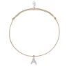 Freundschaftsarmband mit Letter Charm, 14 Karat Weißgold mit Diamanten-LEAF Discount