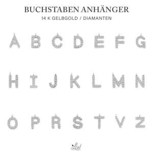 Freundschaftsarmband mit Letter Charm, 14 Karat Weißgold mit Diamanten-LEAF Discount