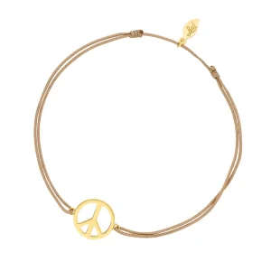Glücksarmband PEACE, 18 K Gelbgold vegoldet,-LEAF Hot
