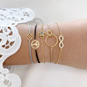 Glücksarmband PEACE, 925 Sterlingsilber,-LEAF New