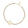 Glücksarmband PEACE mit Zirkonia, 18 K Gelbgold vegoldet,-LEAF Clearance