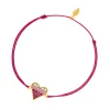 Glücksarmband Pink Valentine, 18 K Gelbgold vergoldet,-LEAF New
