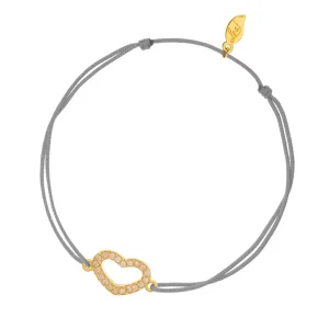 Glücksarmbändchen Herz Zirkonia, Gelbgold vergoldet,-LEAF Sale
