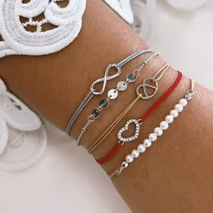 Glücksarmbändchen Infinity, Roségold vergoldet,-LEAF Fashion