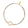 Glücksarmbändchen Kleeblatt, Zirkonia, 18 K Gelbgold vergoldet,-LEAF Sale