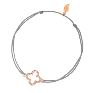 Glücksarmbändchen Kleeblatt, Zirkonia, 18 K Rosegold vergoldet,-LEAF Best