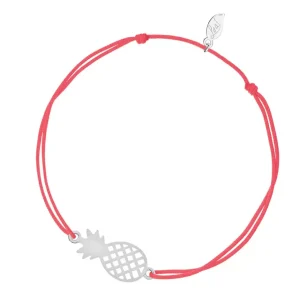 Glücksbändchen Ananas, Silber-LEAF Fashion