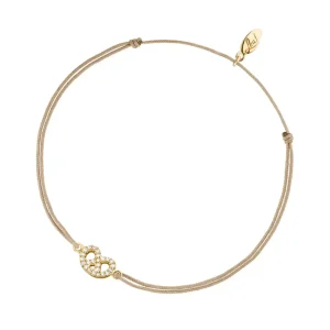 Glücksbändchen "Brezn" mit Zirkonia, 18 K Gelbgold vergoldet,-LEAF Fashion