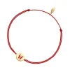 Glücksbändchen "Dirndl", 18 K Gelbgold vergoldet, Rot-LEAF Outlet
