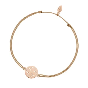 Glücksbändchen Disc CLOVER, Roségold vergoldet,-LEAF Clearance