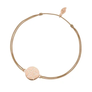 Glücksbändchen Disc STAR, Roségold vergoldet,-LEAF Best