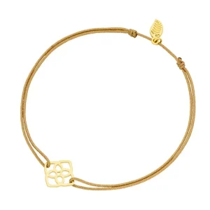 Glücksbändchen Heart Flower, 18 K Gelbgold vergoldet,-LEAF New