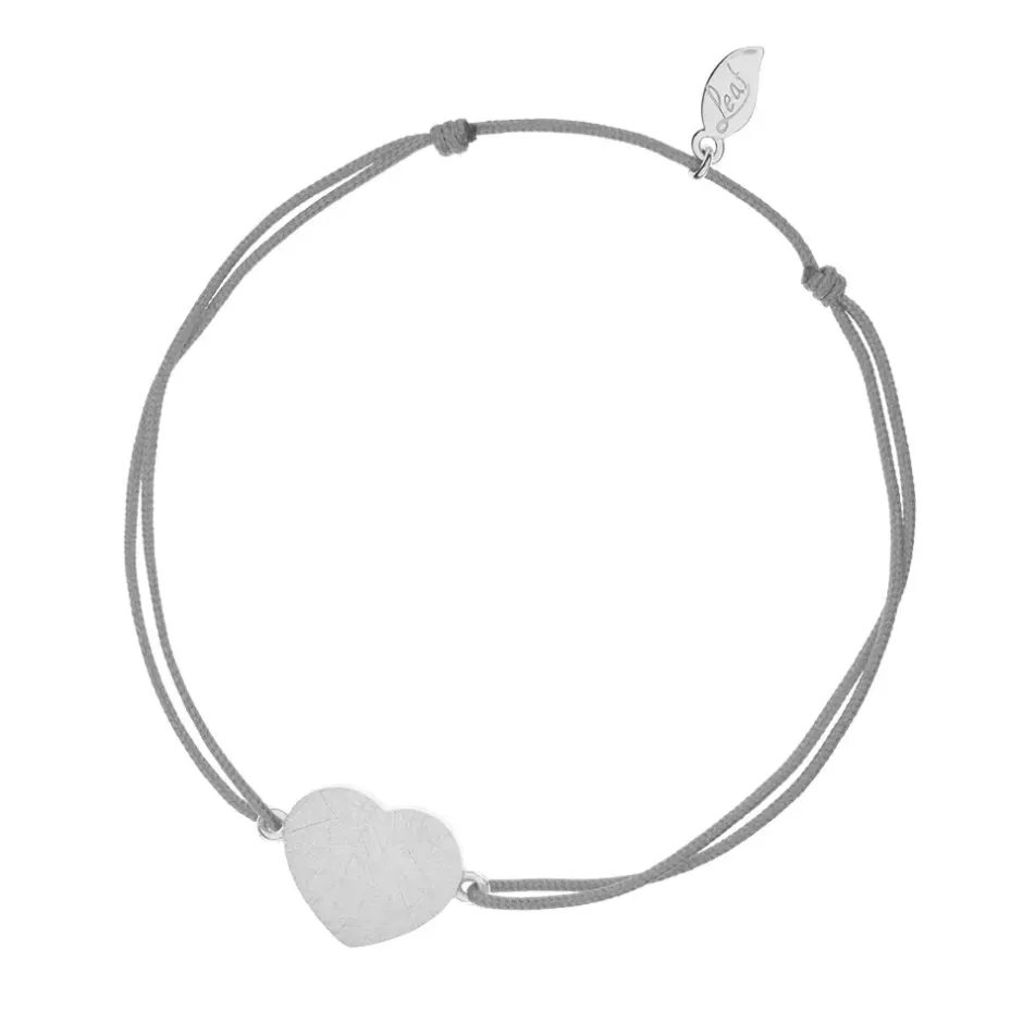 glcksbndchen_heartdisc_ma_0-1.webp Glücksbändchen Heart-Disc, matt, Silber,-LEAF Outlet