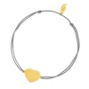 Glücksbändchen Heart-Disc, matt, Gelbgold vergoldet,-LEAF Clearance