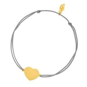 Glücksbändchen Heart-Disc, matt, Gelbgold vergoldet,-LEAF Clearance