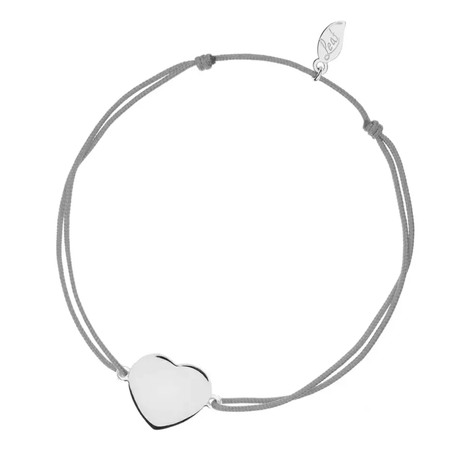 glcksbndchen_heartdisc_ma_1-1.webp Glücksbändchen Heart-Disc, matt, Silber,-LEAF Outlet