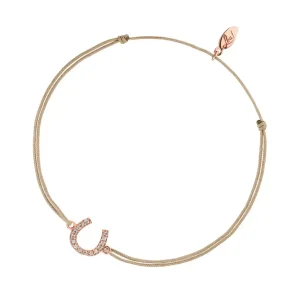 Glücksbändchen Hufeisen, 18 K Rosegold vergoldet,-LEAF Best