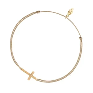 Glücksbändchen Kreuz, 18 K Gelbgold vergoldet,-LEAF Clearance